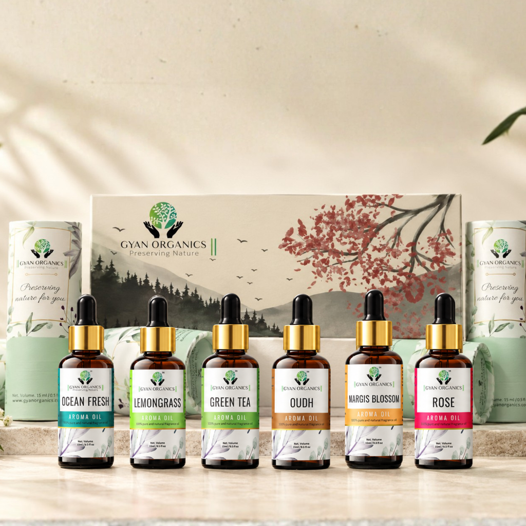 Aroma Diffuser Oil Combo Set Ocean Fresh | Black Oudh | Lemongrass | Rose | Green Tea | Nargis Blossom Aroma Oil | Aroma Diffuser Fragrance for Home Room Office & Washrooms (6 x 15 ml)